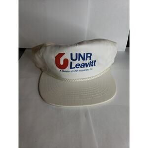 Unr Leavitt Hat Cap Mens White 80s 90s Snapback Steel Metal Company Rope